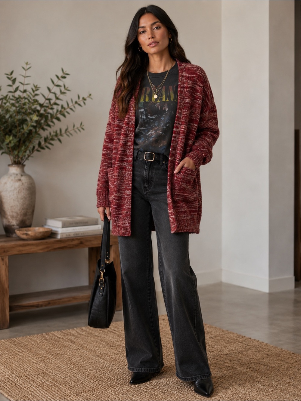 Sz XS Urban Outfitters $89 MSRP Preloved Red Heathered Cardigan